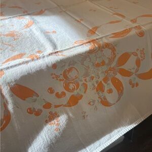 Vintage Elegant Orange Floral Tablecloth